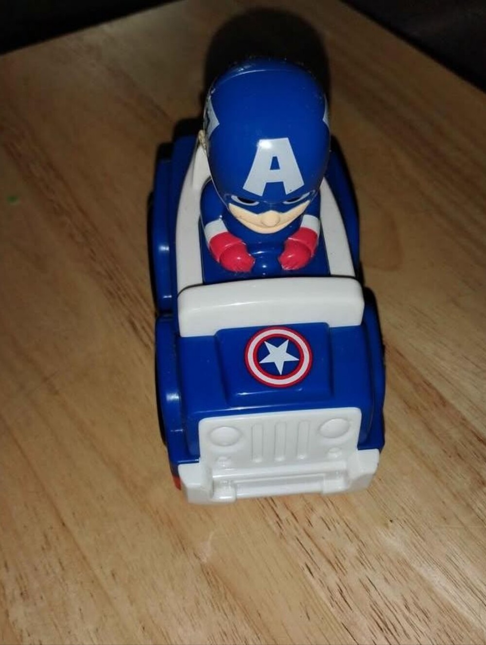 Blue Captain Hero Pull-Back Toy Car for Kids